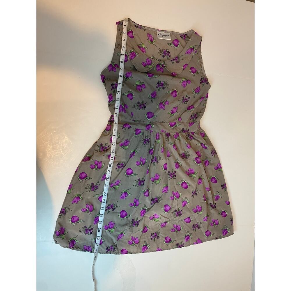 Cottagecore Chyapa Dress Plums Floral Pattern Fruit Spring Dress — Sz 4 - Picture 10 of 10
